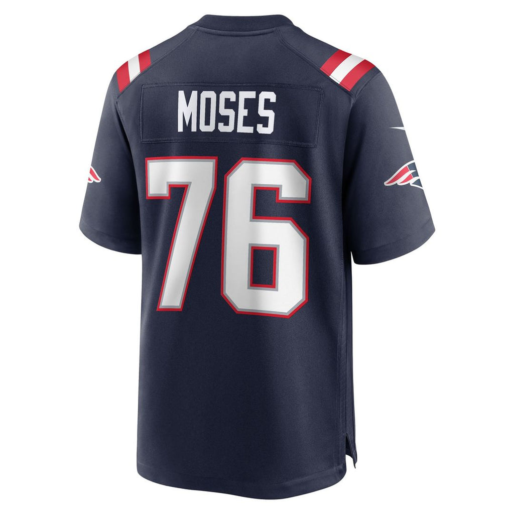 Men's Nike New England Patriots Morgan Moses Navy Team Game NFL Jersey