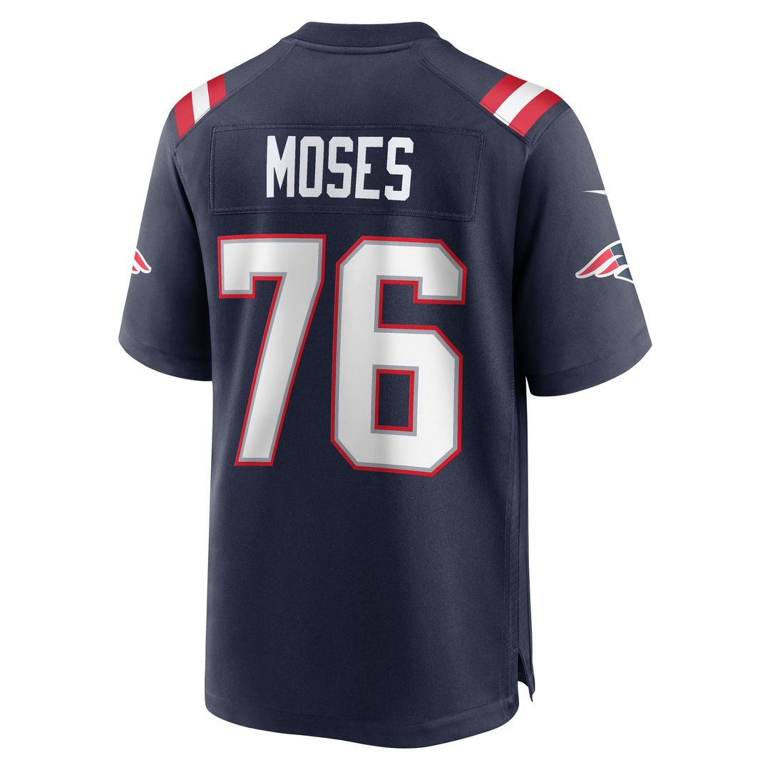 Men's Nike New England Patriots Morgan Moses Navy Team Game NFL Jersey