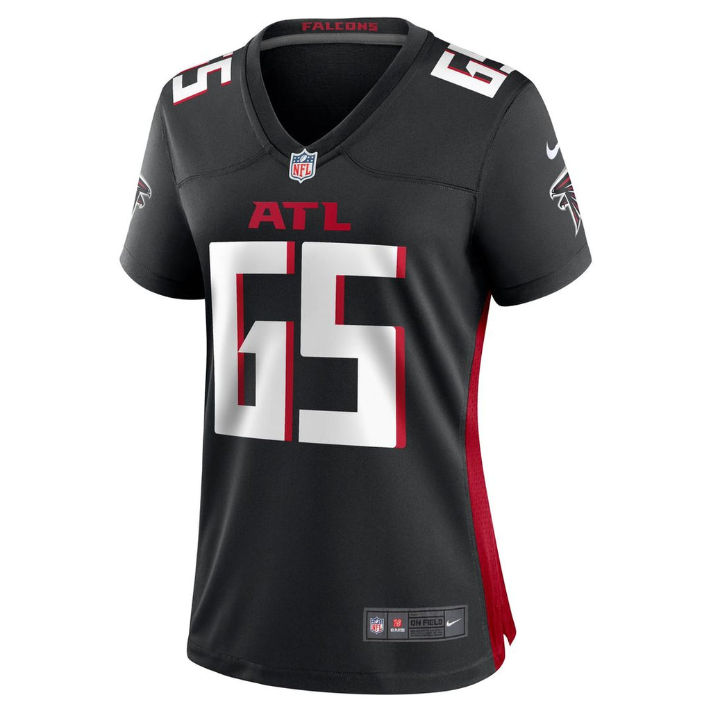 Women's Nike Atlanta Falcons Matthew Bergeron Black Team Game NFL Jersey
