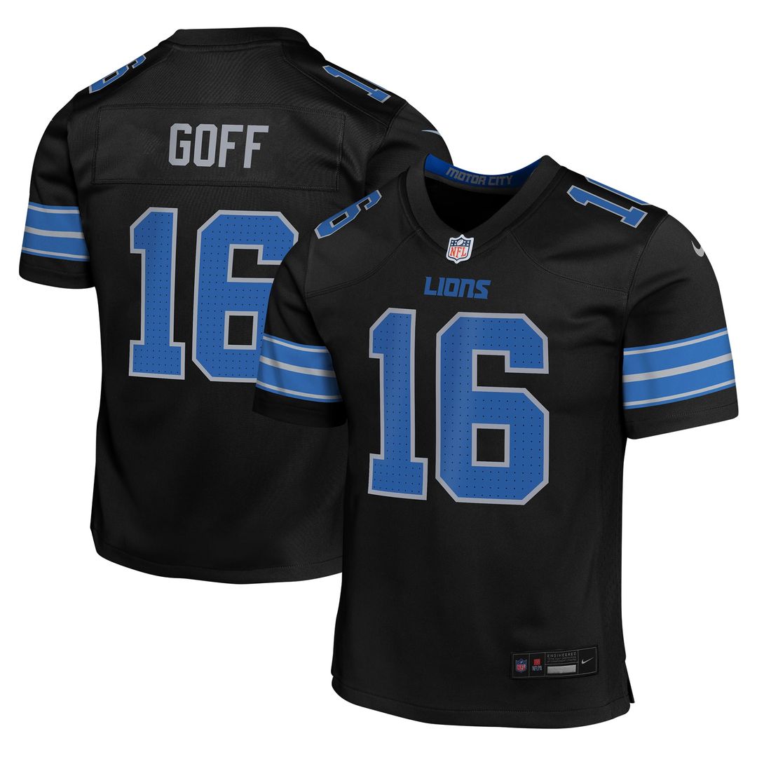 Youth Nike Detroit Lions Jared Goff Black Game NFL Jersey