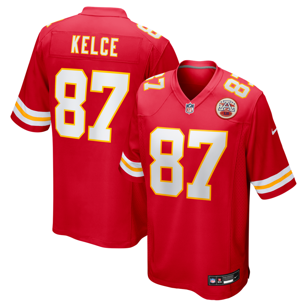 Men's Nike Kansas City Chiefs Travis Kelce Red Game NFL Jersey