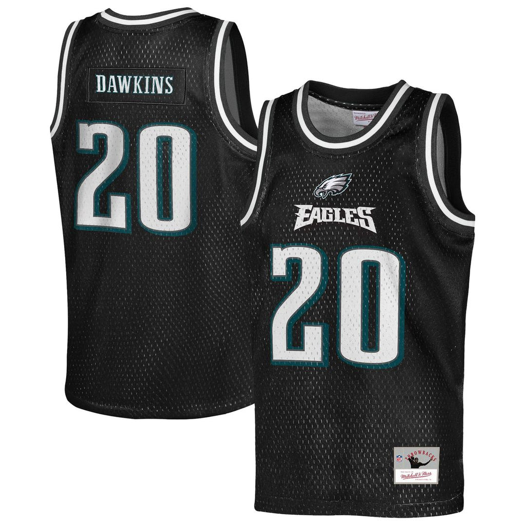 Youth Mitchell & Ness Philadelphia Eagles Brian Dawkins Black Retired Player NFL Basketball Fashion NFL Jersey