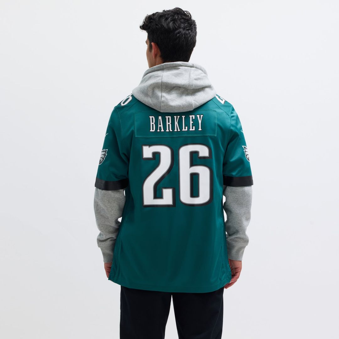 Men's Nike Philadelphia Eagles Saquon Barkley Midnight Green Game Player NFL Jersey