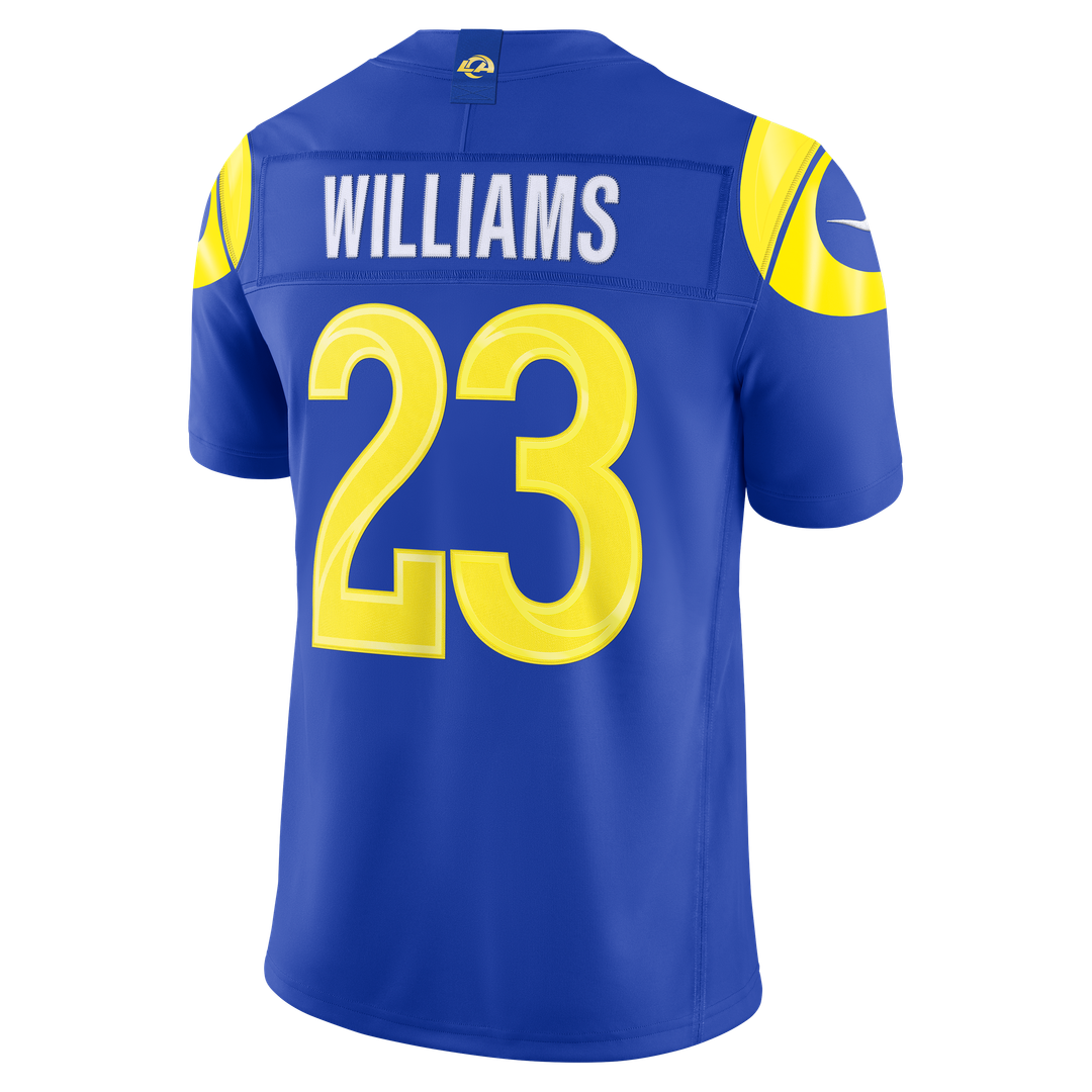 Men's Nike Los Angeles Rams Kyren Williams White Vapor F.U.S.E. Stitched Limited NFL Jersey