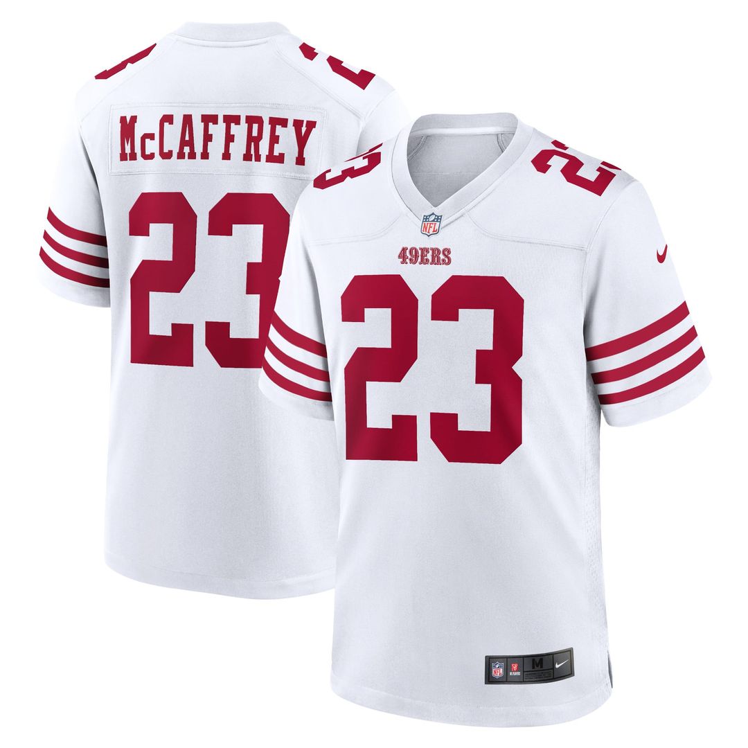 Men's Nike San Francisco 49ers Christian McCaffrey White Game Player NFL Jersey