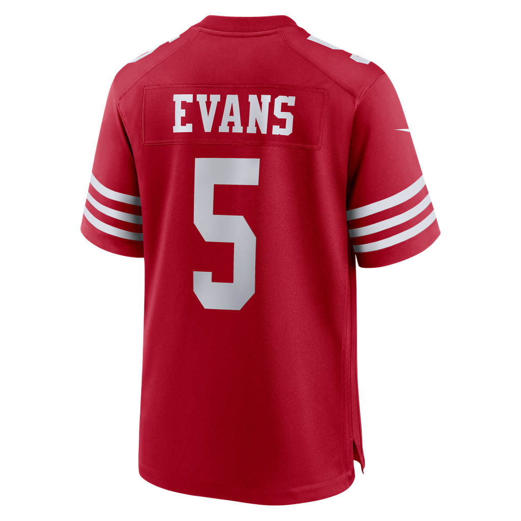 Men's Nike San Francisco 49ers Mike Evans Scarlet Game NFL Jersey