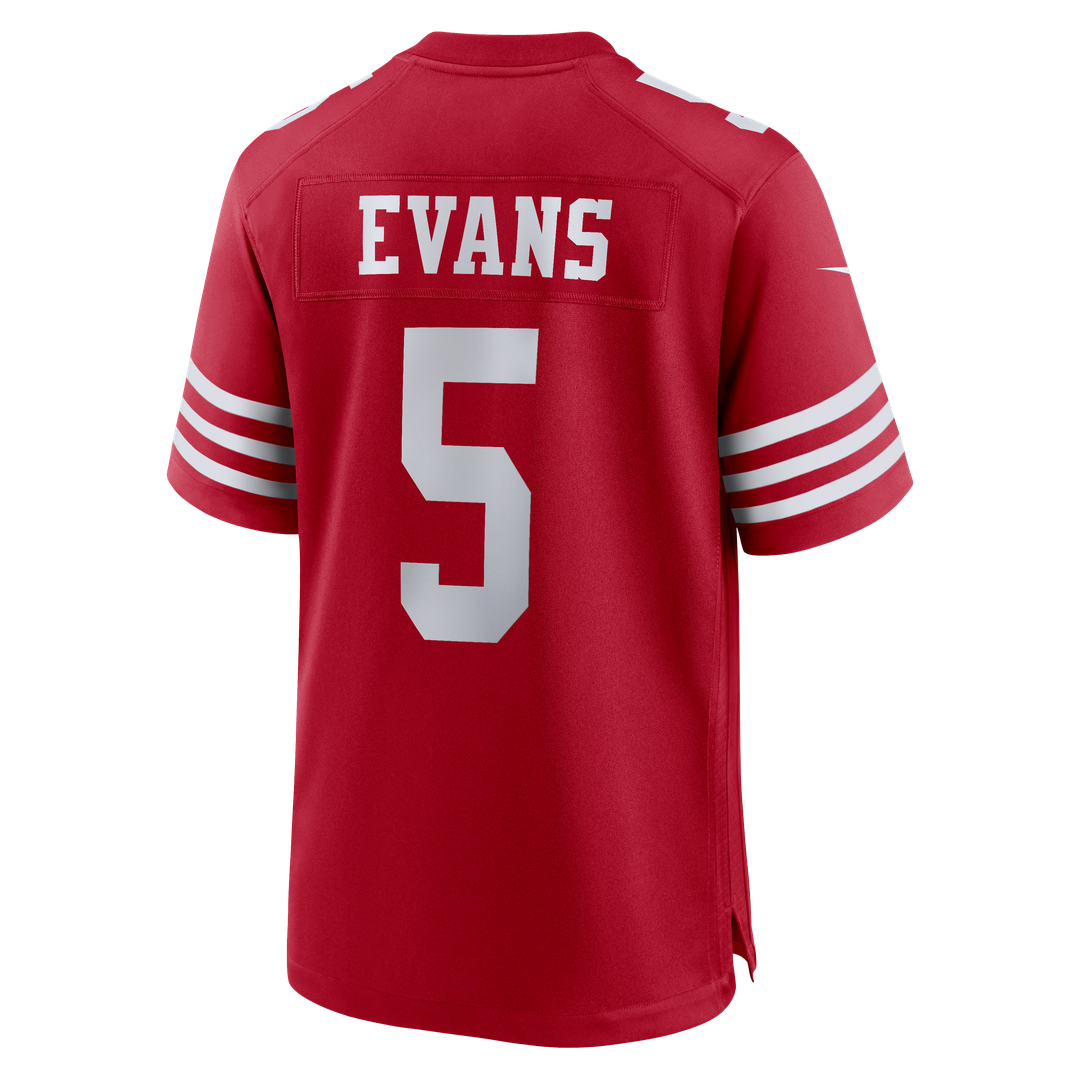 Men's Nike San Francisco 49ers Mike Evans Scarlet Game NFL Jersey