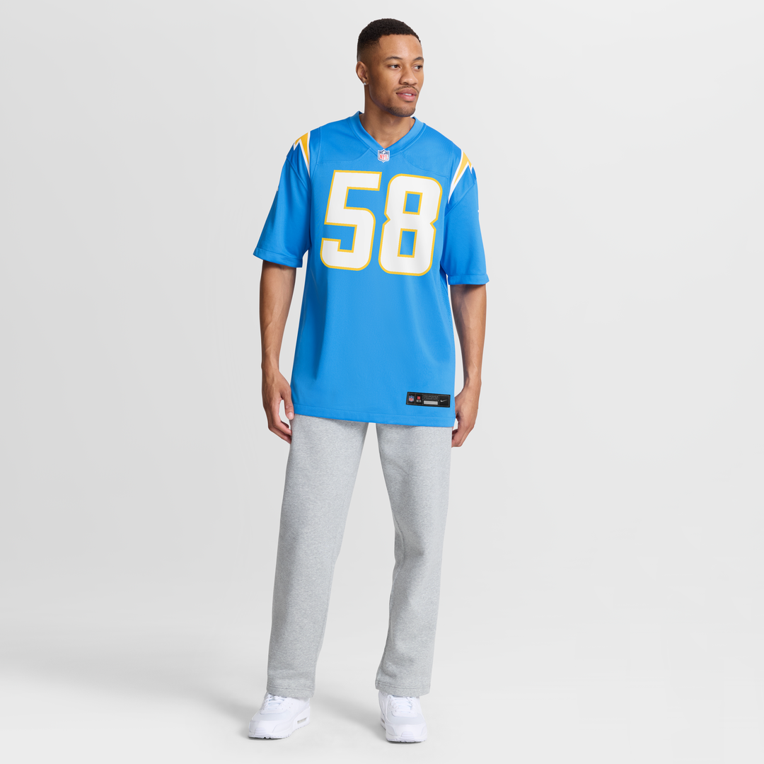 Men's Nike Los Angeles Chargers Tae Crowder Powder Blue Team Game NFL Jersey