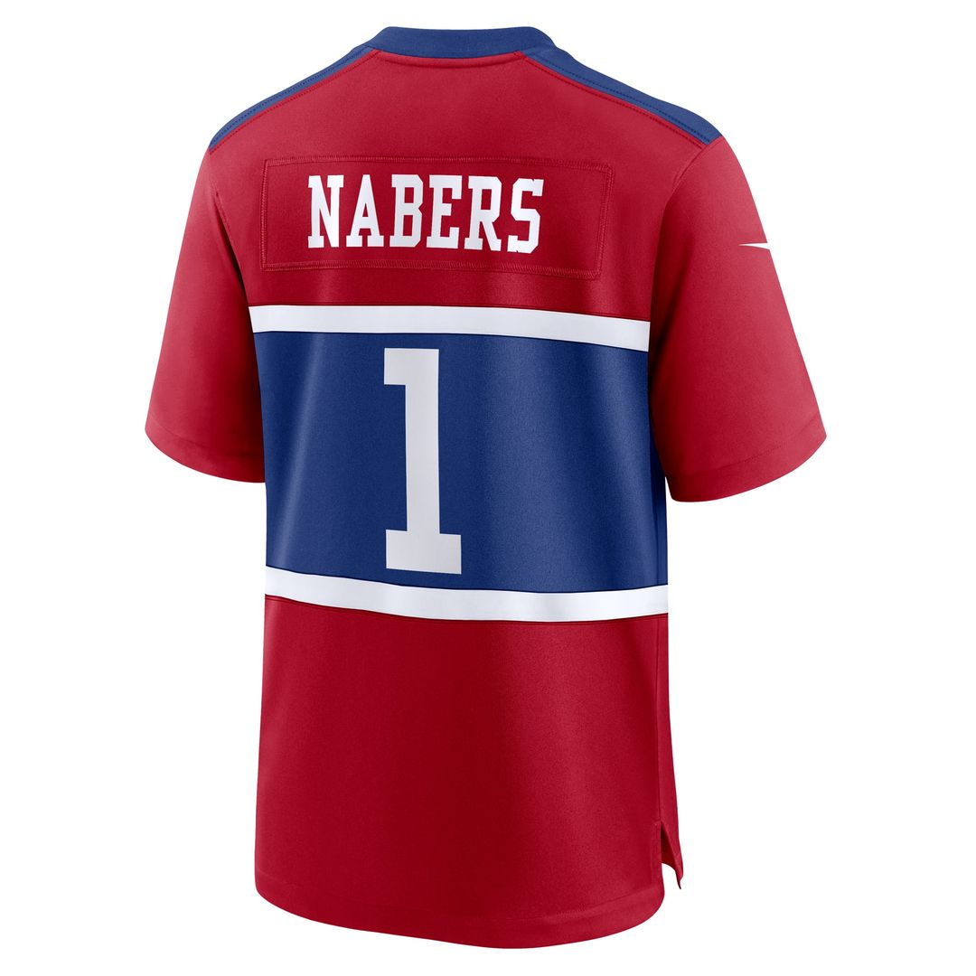 Youth Nike New York Giants Malik Nabers Red Game NFL Jersey