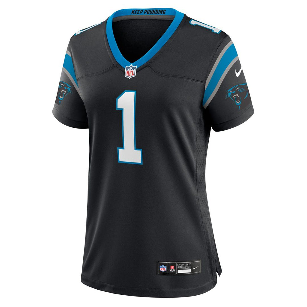 Women's Nike Carolina Panthers Number 1 Bride Black Game NFL Jersey