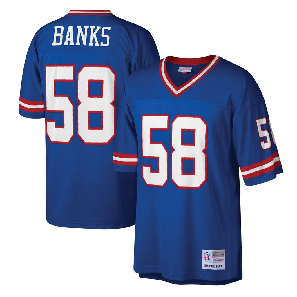 Men's Mitchell & Ness New York Giants Carl Banks Royal Legacy Replica NFL Jersey