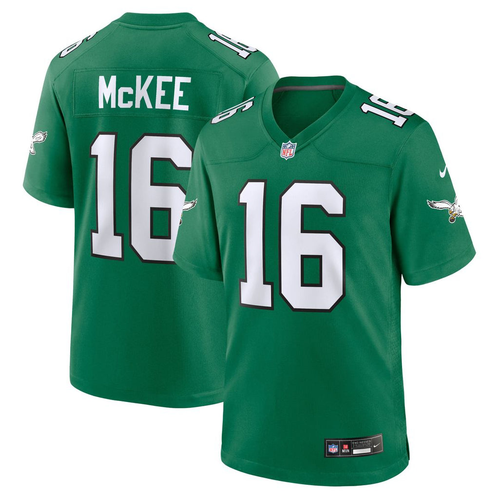 Men's Nike Philadelphia Eagles Tanner McKee Kelly Green Alternate Game NFL Jersey