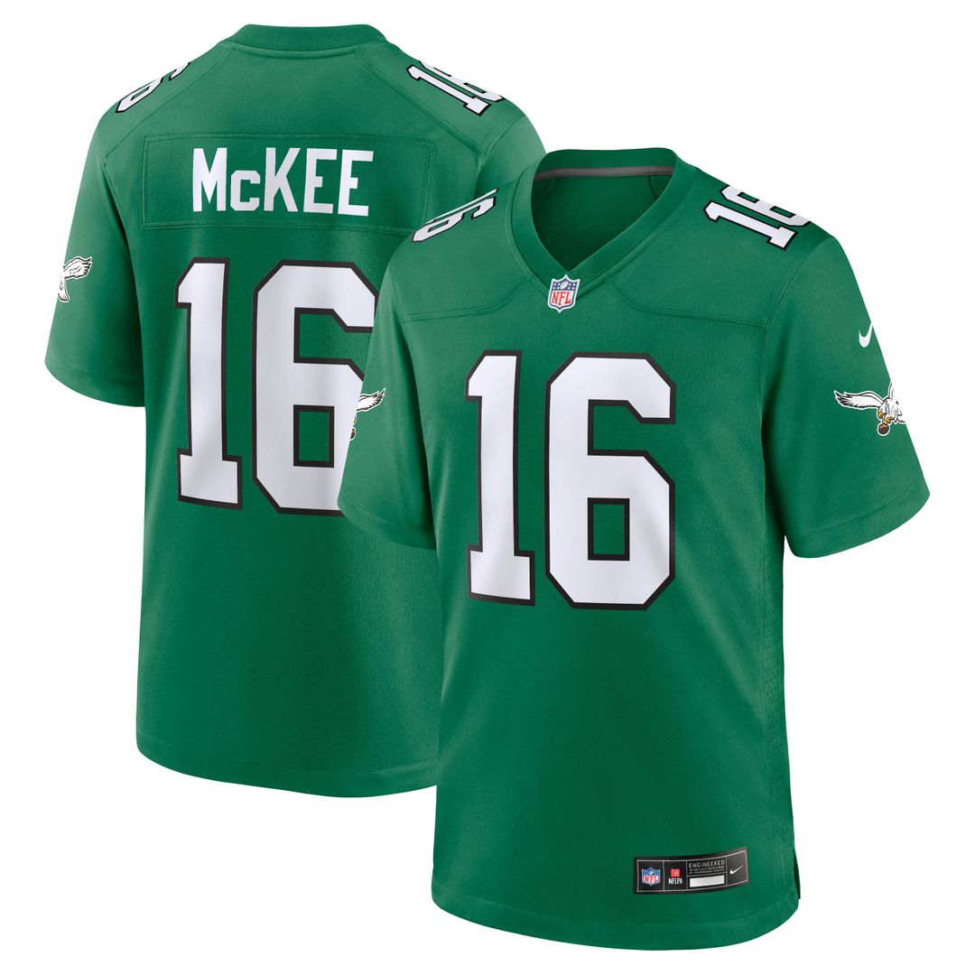 Men's Nike Philadelphia Eagles Tanner McKee Kelly Green Alternate Game NFL Jersey