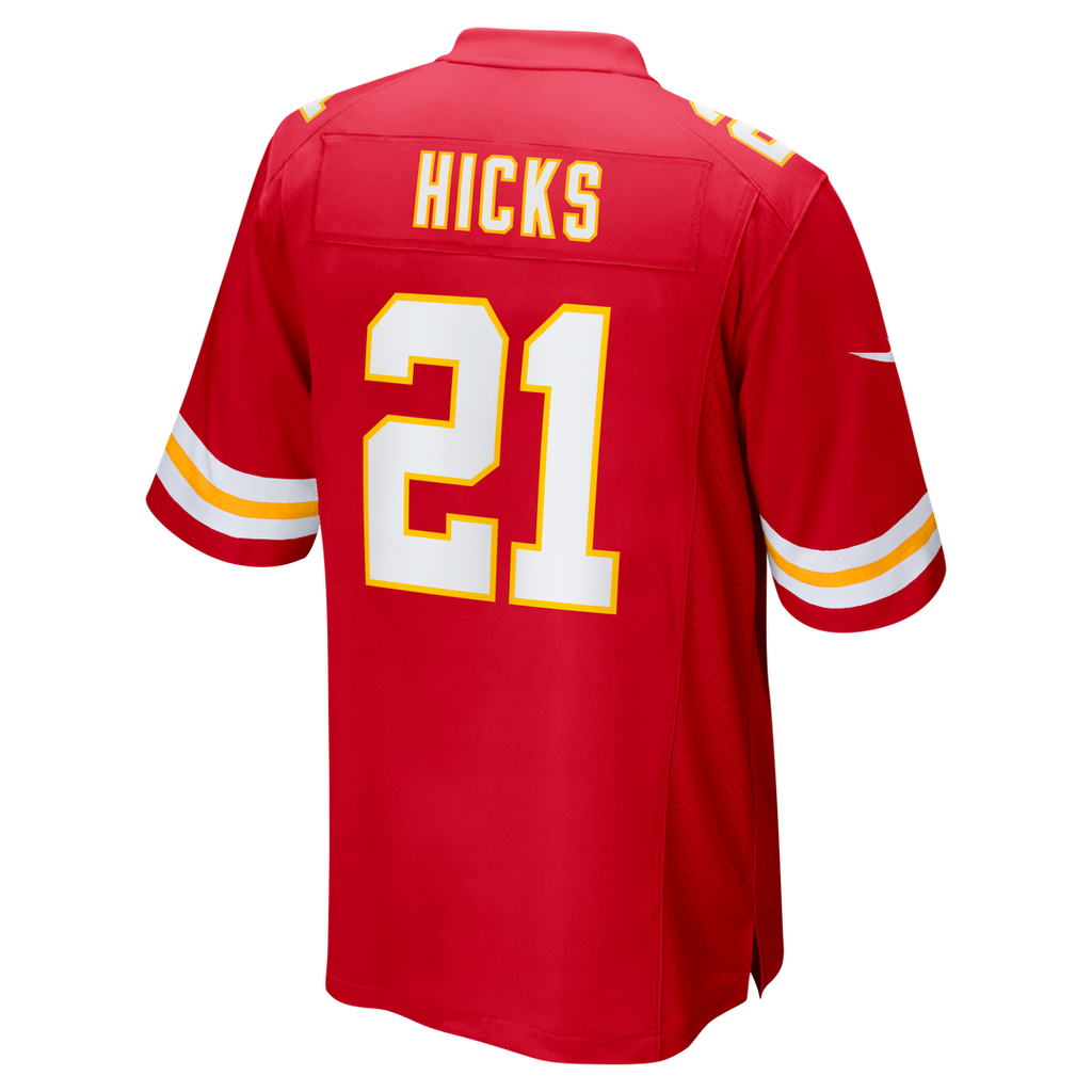 Men's Nike Kansas City Chiefs Jaden Hicks Red Game NFL Jersey