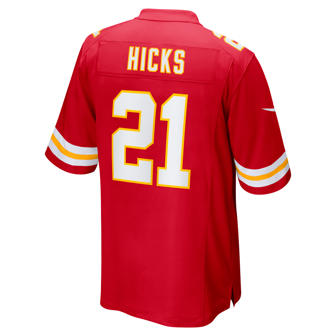 Men's Nike Kansas City Chiefs Jaden Hicks Red Game NFL Jersey