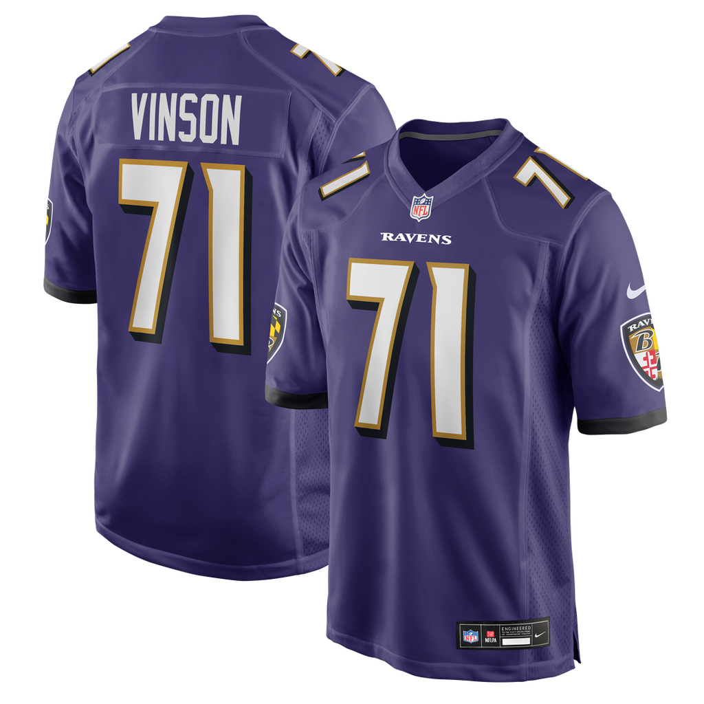 Men's Nike Baltimore Ravens Carson Vinson Purple Team Game NFL Jersey
