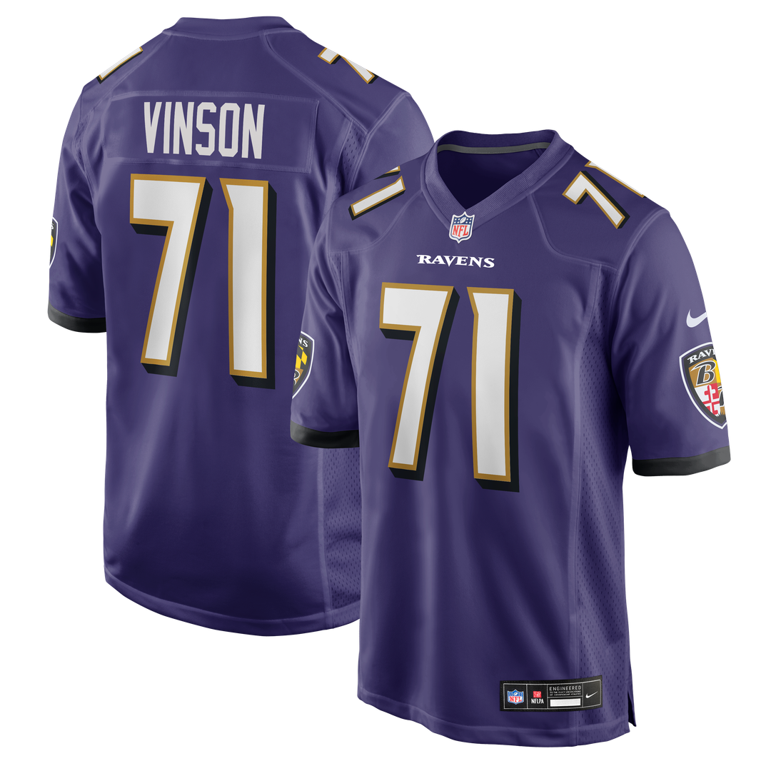 Men's Nike Baltimore Ravens Carson Vinson Purple Team Game NFL Jersey