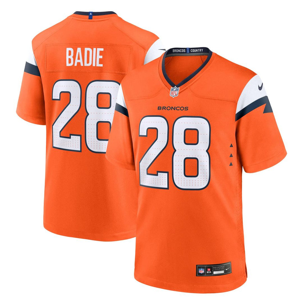 Men's Nike Denver Broncos Tyler Badie Orange Team Game NFL Jersey