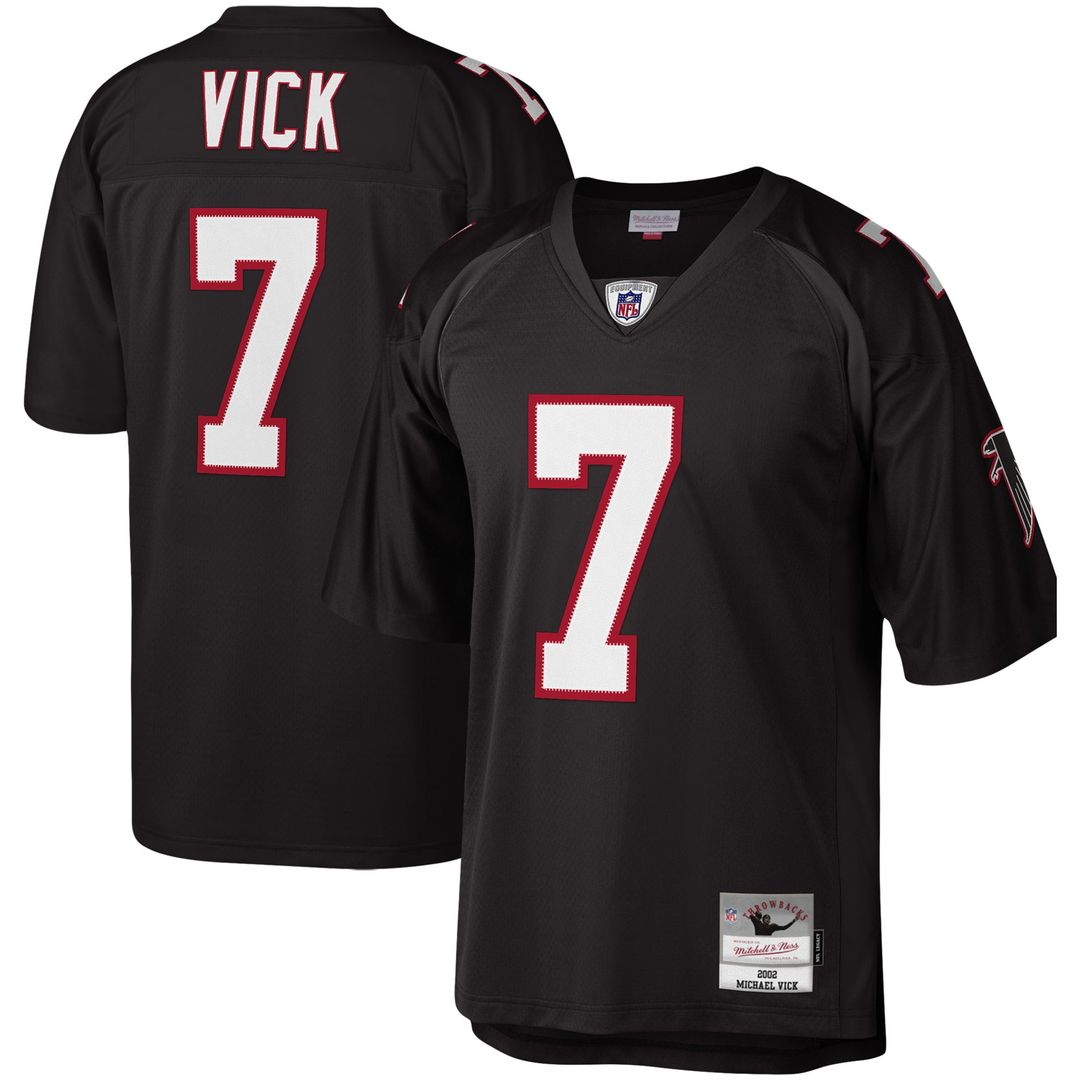 Men's Mitchell & Ness Atlanta Falcons Michael Vick Black Legacy Replica NFL Jersey