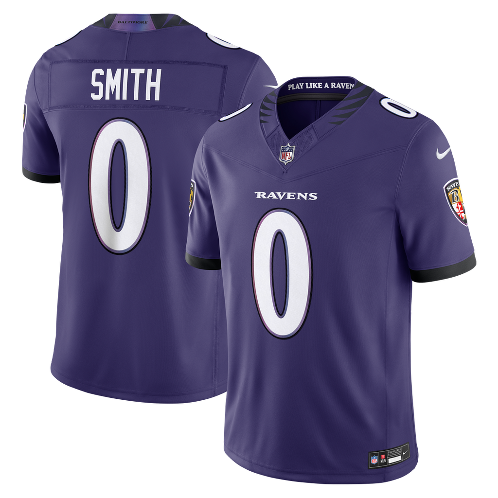 Men's Nike Baltimore Ravens Roquan Smith Purple Vapor F.U.S.E. Stitched Limited NFL Jersey