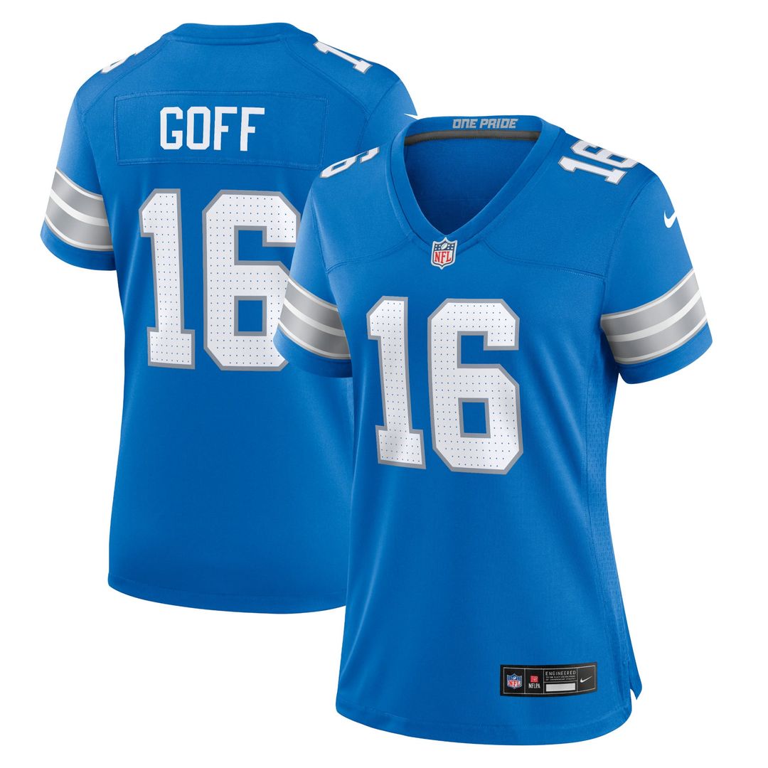 Women's Nike Detroit Lions Jared Goff Blue Game NFL Jersey