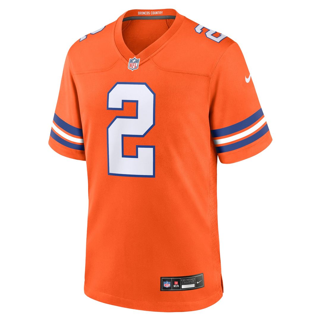 Men's Nike Denver Broncos Patrick Surtain II Orange Mile High Collection 1977 Throwback Player Game NFL Jersey