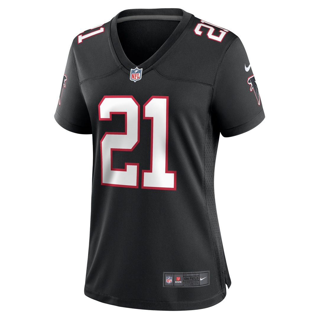 Women's Nike Atlanta Falcons Deion Sanders Black Alternate Retired Player Game NFL Jersey