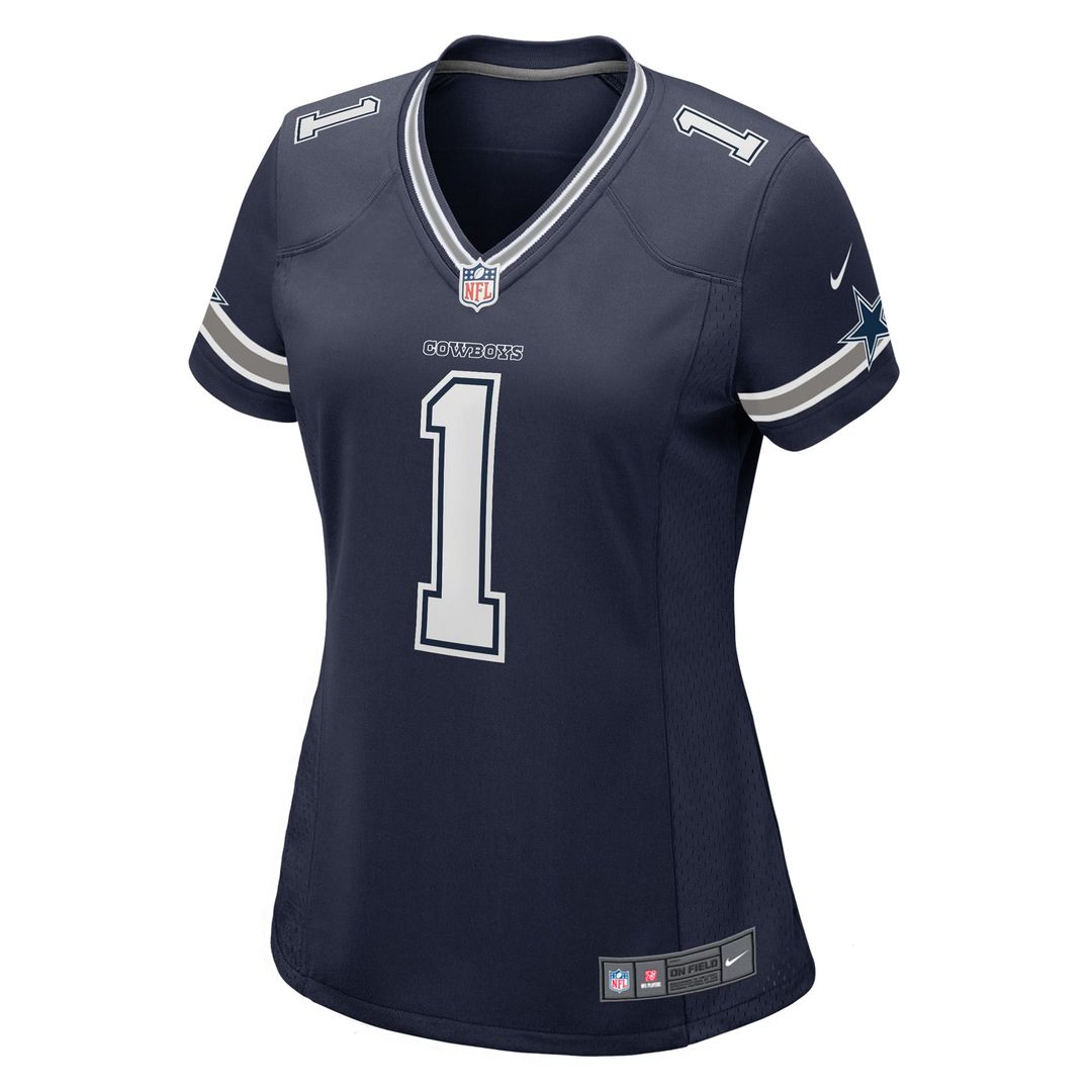 Women's Nike Dallas Cowboys Number 1 Bride Navy Game NFL Jersey