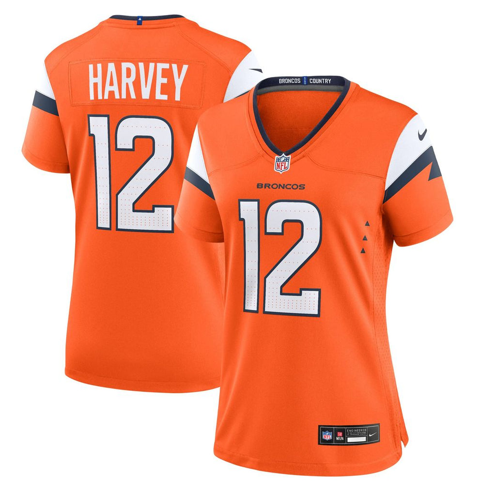 Women's Nike Denver Broncos RJ Harvey Orange Team Game NFL Jersey