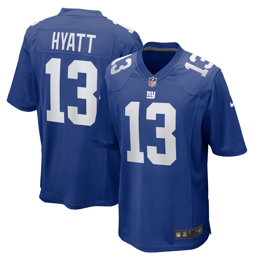 Men's Nike New York Giants Jalin Hyatt Royal Team Game NFL Jersey