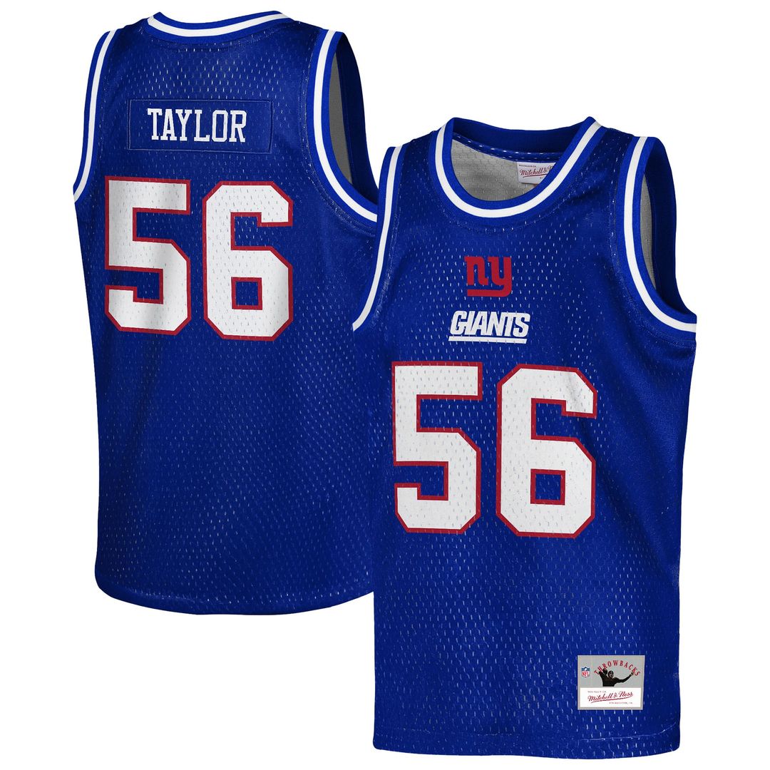 Youth Mitchell & Ness New York Giants Lawrence Taylor Royal Retired Player NFL Basketball Fashion NFL Jersey