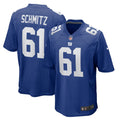 Men's Nike New York Giants John Michael Schmitz Royal Team Game NFL Jersey