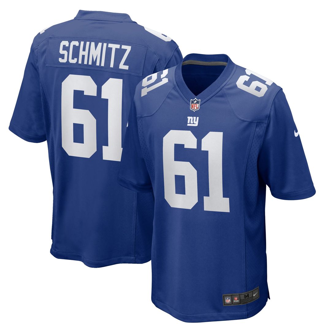 Men's Nike New York Giants John Michael Schmitz Royal Team Game NFL Jersey