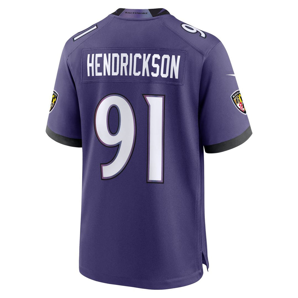 Men's Nike Baltimore Ravens Trey Hendrickson Purple Team Game NFL Jersey