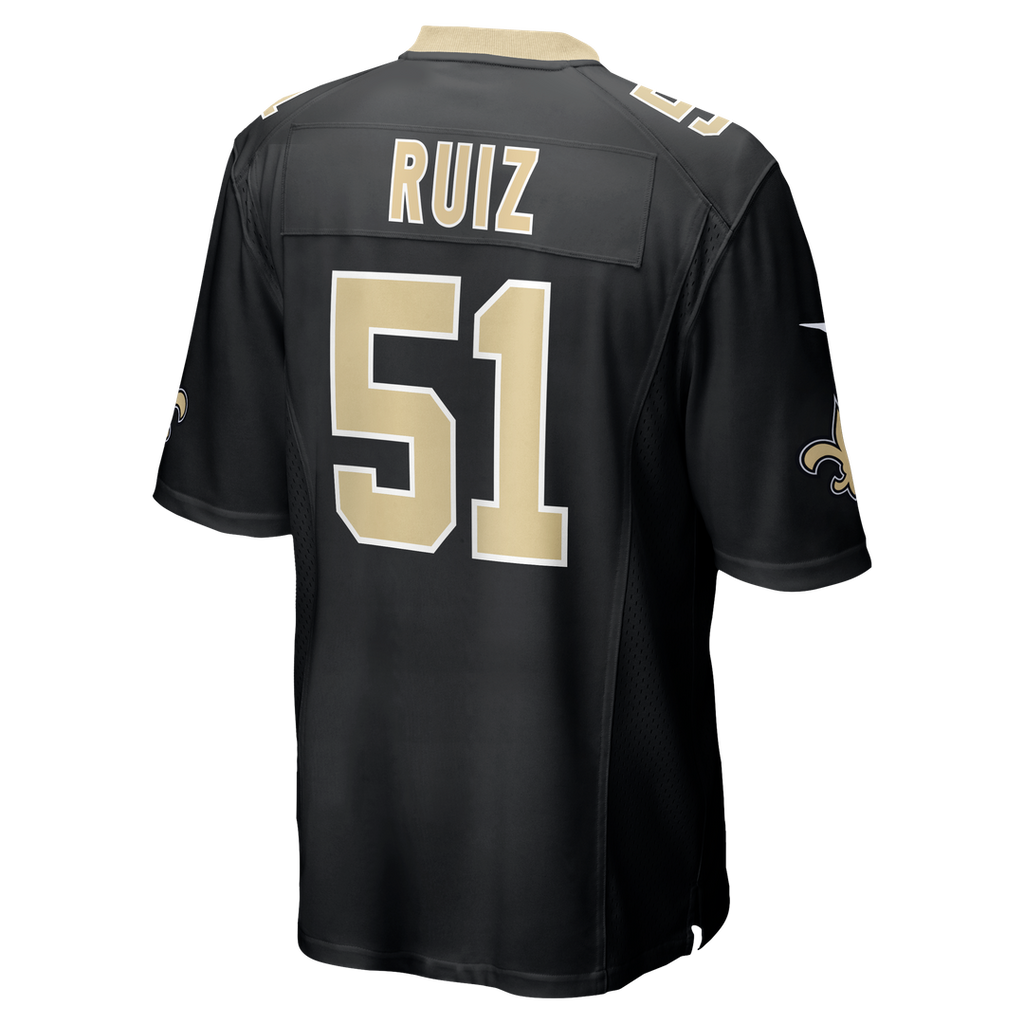 Men's Nike New Orleans Saints Cesar Ruiz Black Player Game NFL Jersey