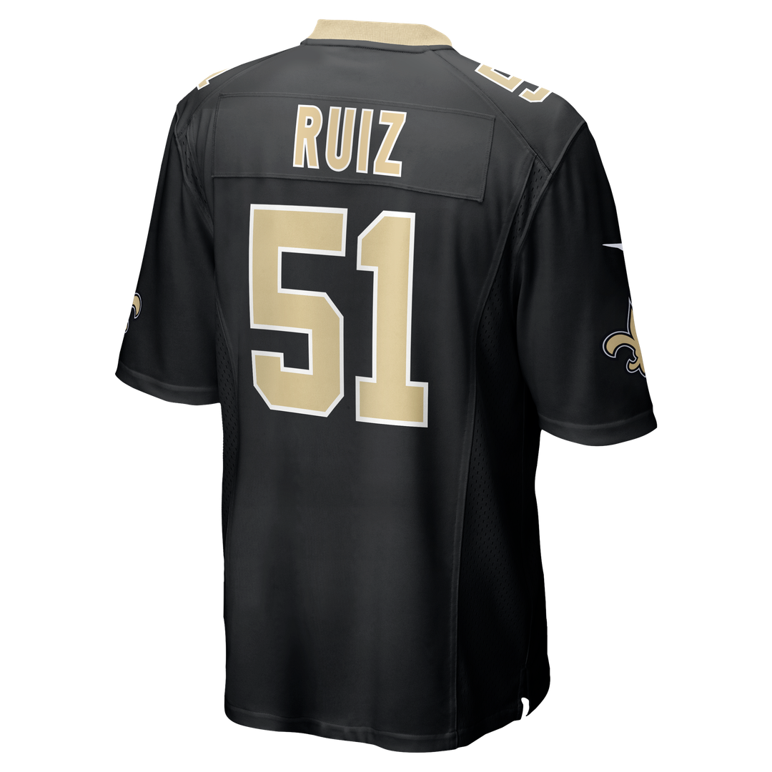 Men's Nike New Orleans Saints Cesar Ruiz Black Player Game NFL Jersey