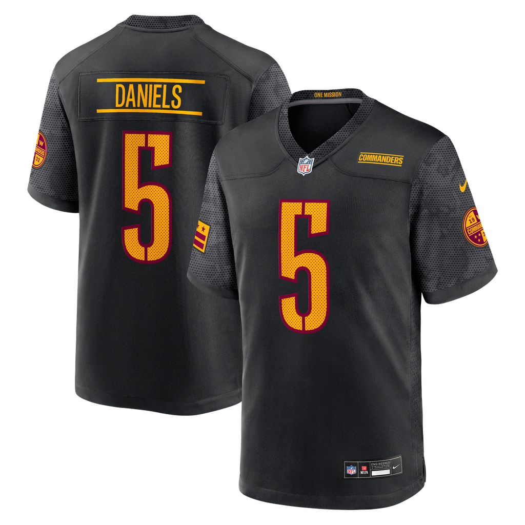 Men's Nike Washington Commanders Jayden Daniels Black Alternate Game Player NFL Jersey