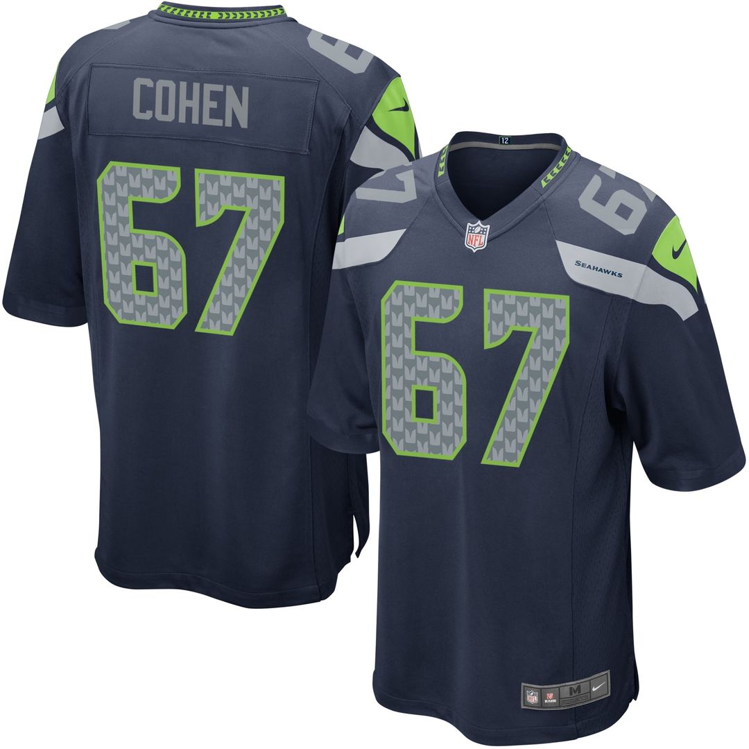 Youth Nike Seattle Seahawks Landon Cohen Team Color Game NFL Jersey