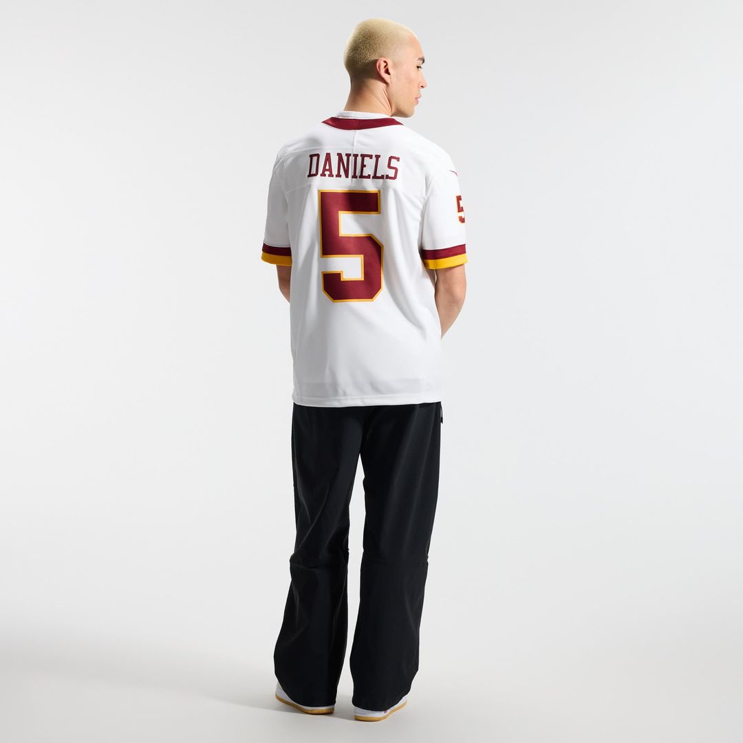 Men's Nike Washington Commanders Jayden Daniels White Vapor F.U.S.E. Stitched Limited NFL Jersey