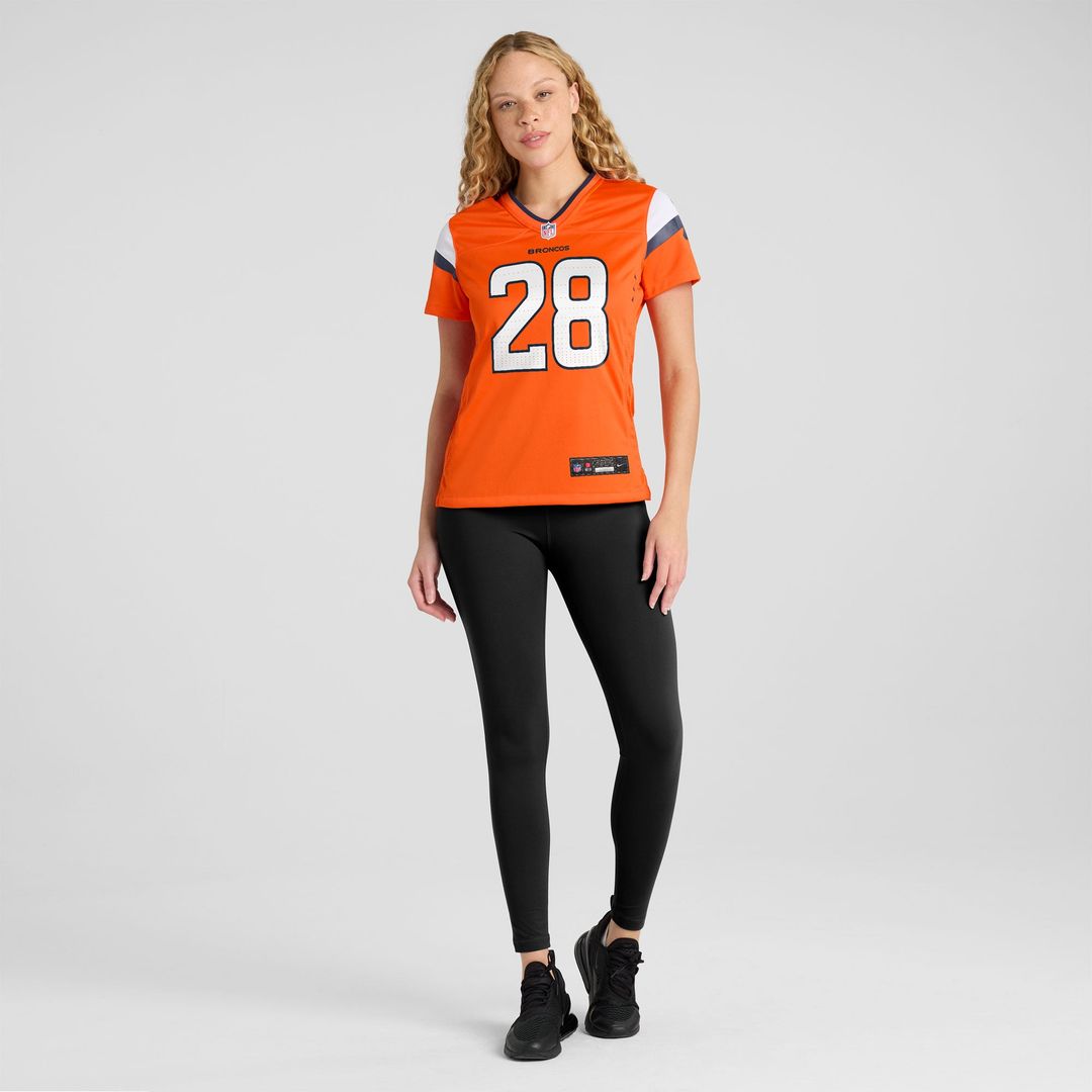 Women's Nike Denver Broncos Tyler Badie Orange Team Game NFL Jersey