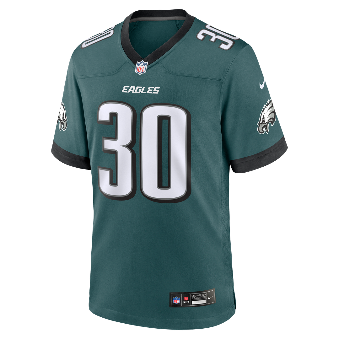 Men's Nike Philadelphia Eagles Jihaad Campbell Green Game Player NFL Jersey