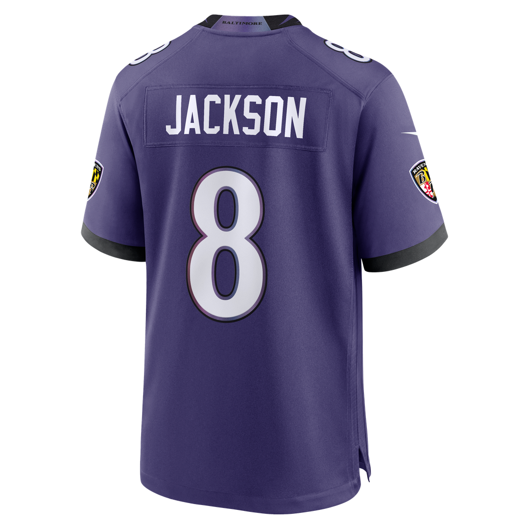 Men's Nike Baltimore Ravens Lamar Jackson Purple Team Game NFL Jersey