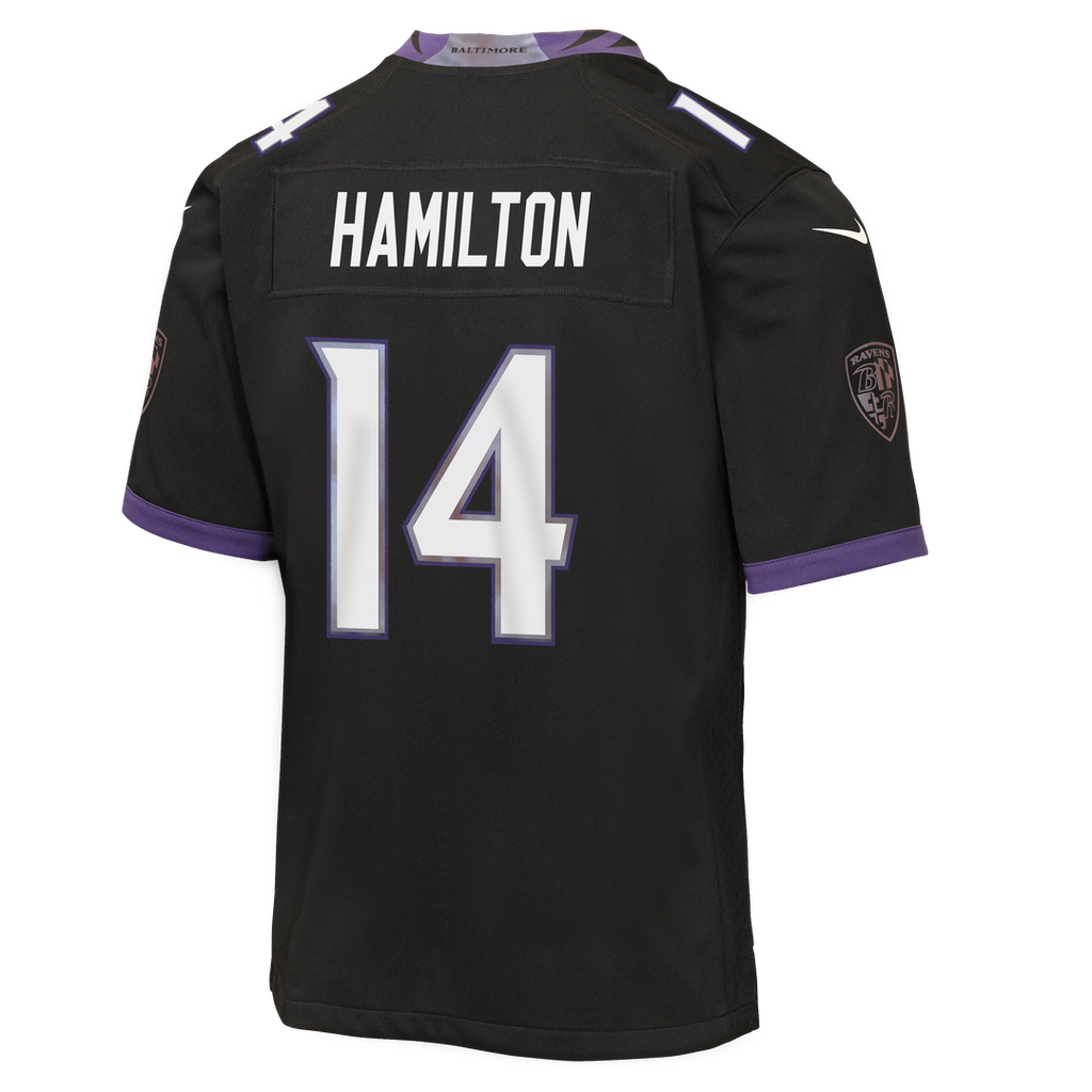 Youth Nike Baltimore Ravens Kyle Hamilton Black Alternate Game NFL Jersey