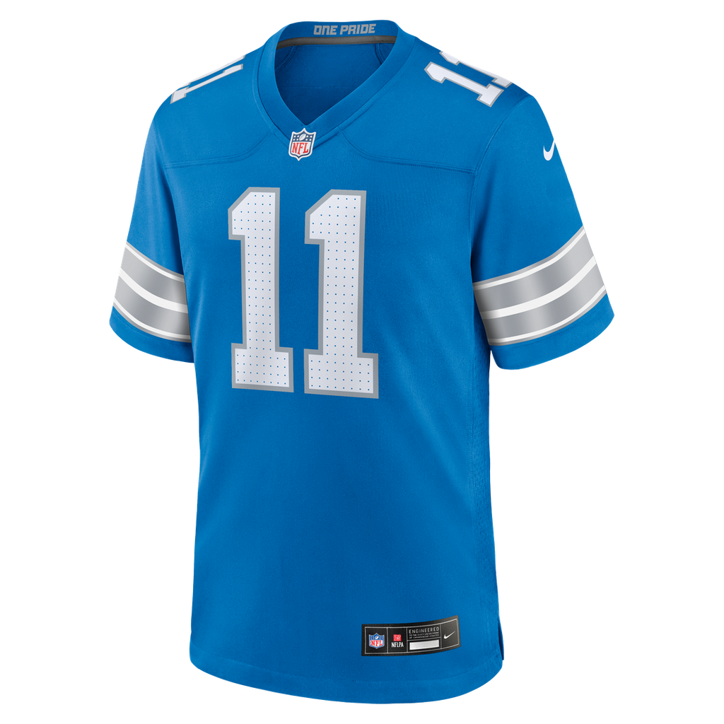 Men's Nike Detroit Lions Damone Clark Blue Team Game NFL Jersey