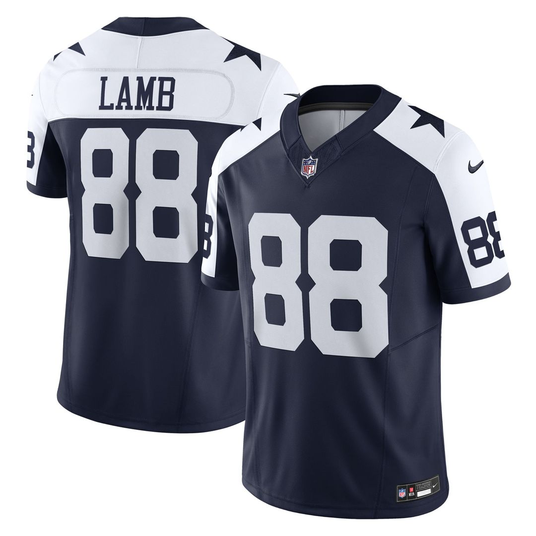 Men's Nike Dallas Cowboys CeeDee Lamb Navy Vapor F.U.S.E. Limited NFL Jersey