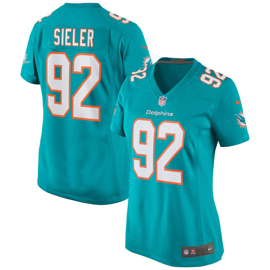 Women's Nike Miami Dolphins Zach Sieler Aqua Game NFL Jersey