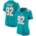 Women's Nike Miami Dolphins Zach Sieler Aqua Game NFL Jersey