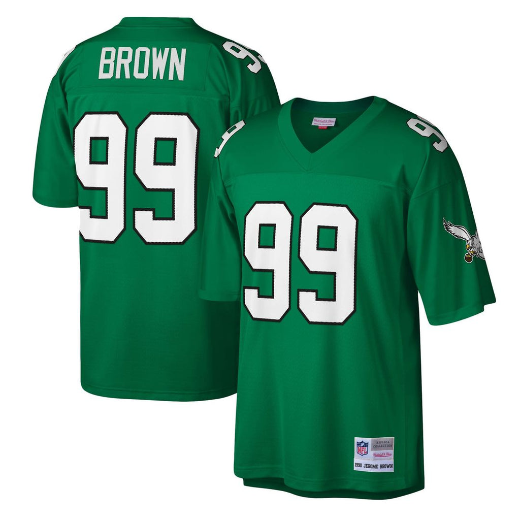 Men's Mitchell & Ness Philadelphia Eagles Jerome Brown Kelly Green Legacy Replica NFL Jersey