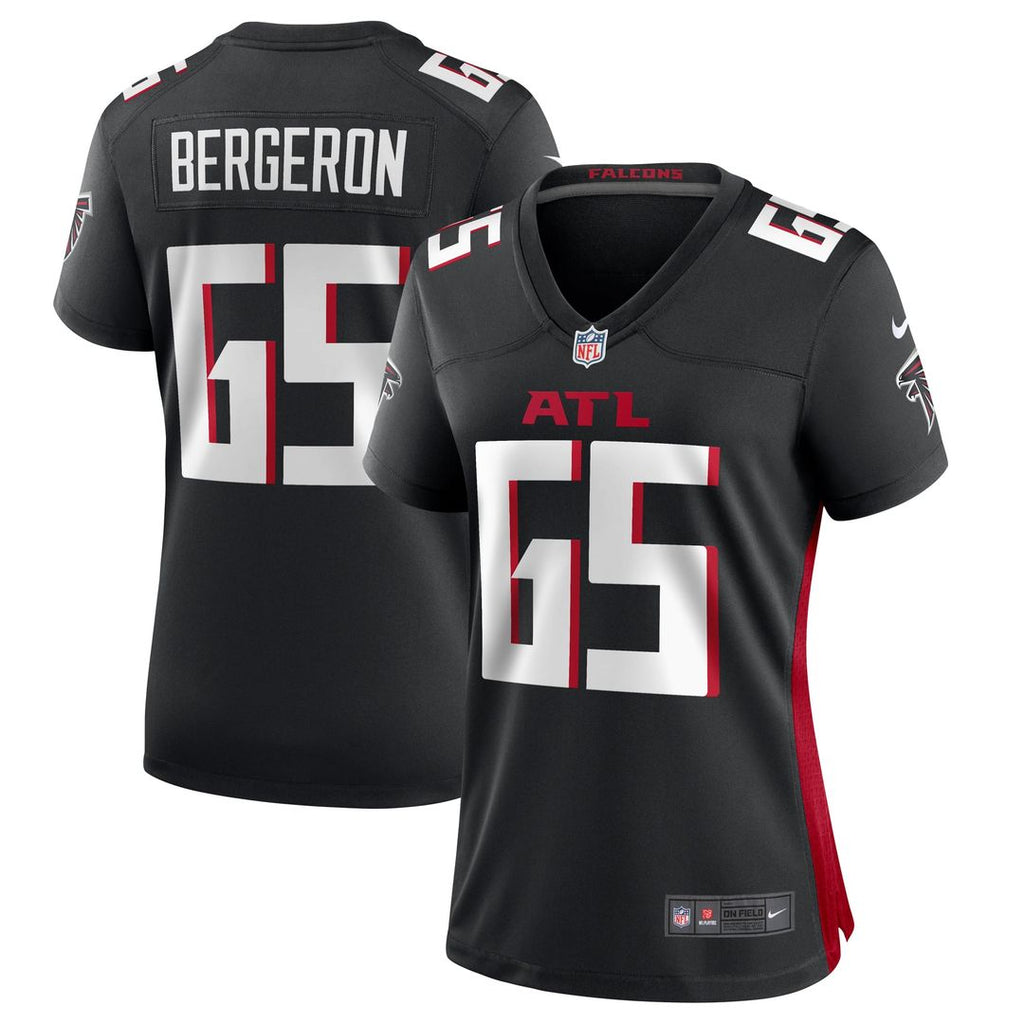 Women's Nike Atlanta Falcons Matthew Bergeron Black Team Game NFL Jersey