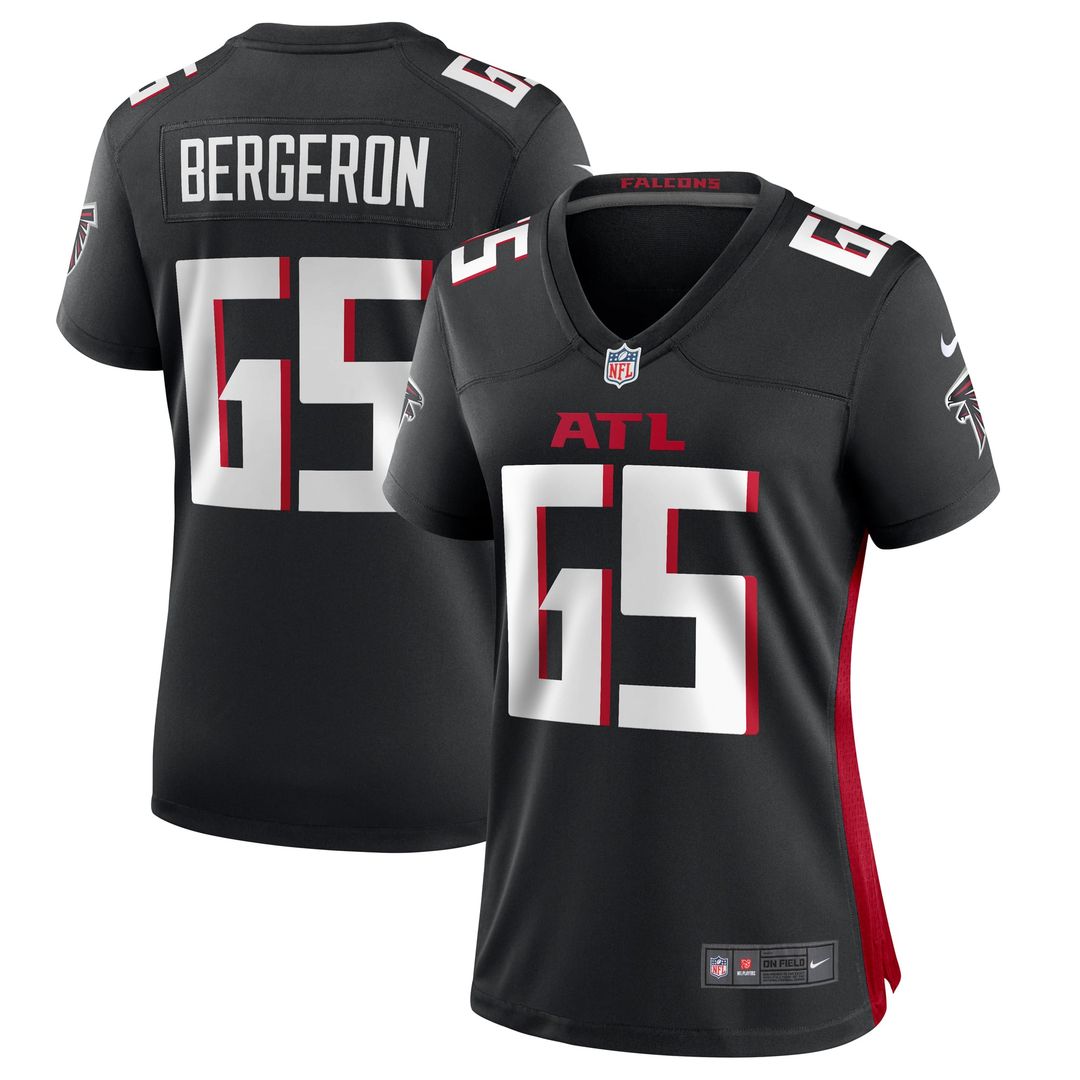 Women's Nike Atlanta Falcons Matthew Bergeron Black Team Game NFL Jersey